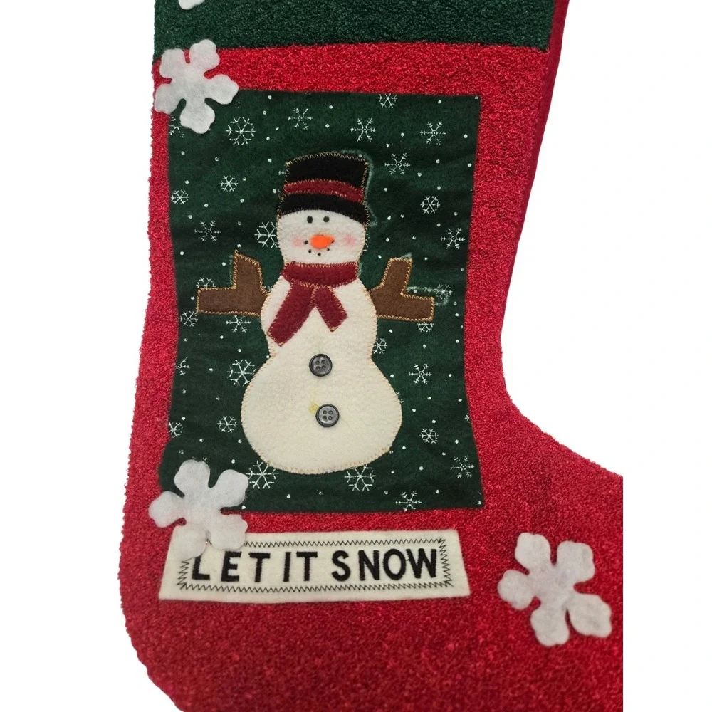 Two Dan Dee Collectors Choice 3D Santa Claus/Snowman Christmas Stockings Vintage